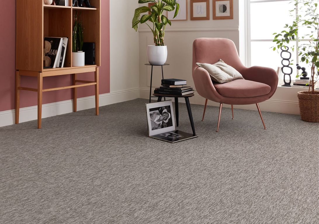 Moquette bouclée STARDUST FE , col Gris , rouleau 4.00 m