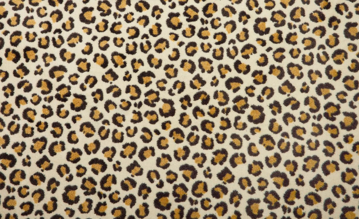Moquette imprimée Léopard, col Beige et Blanc, rouleau 4.00 m