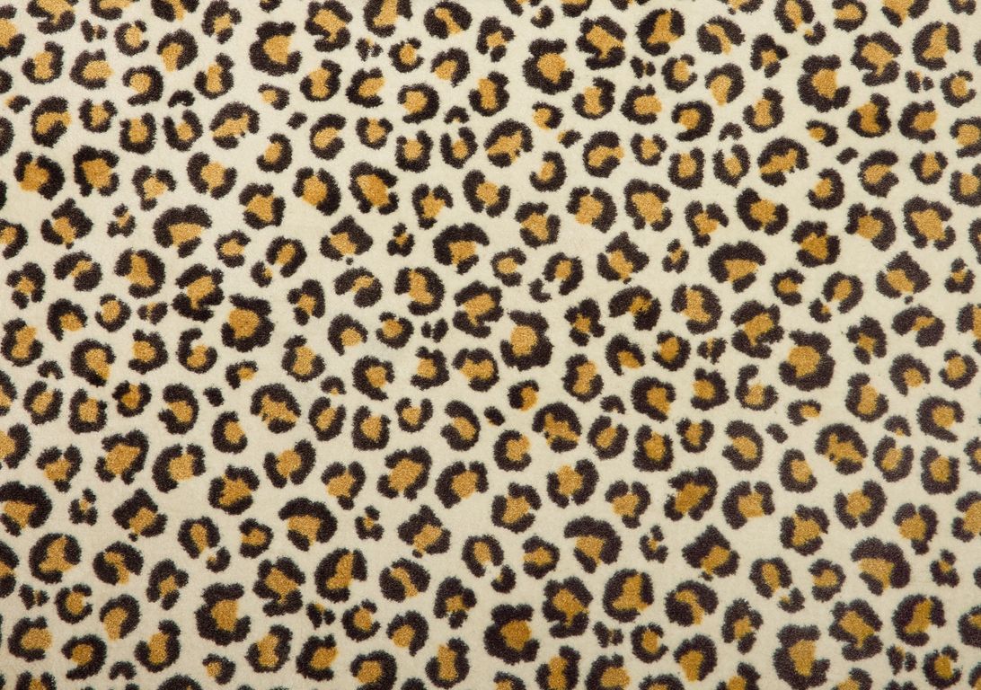 Moquette imprimée LEOPARD, col Beige et Blanc, rouleau 4.00 m