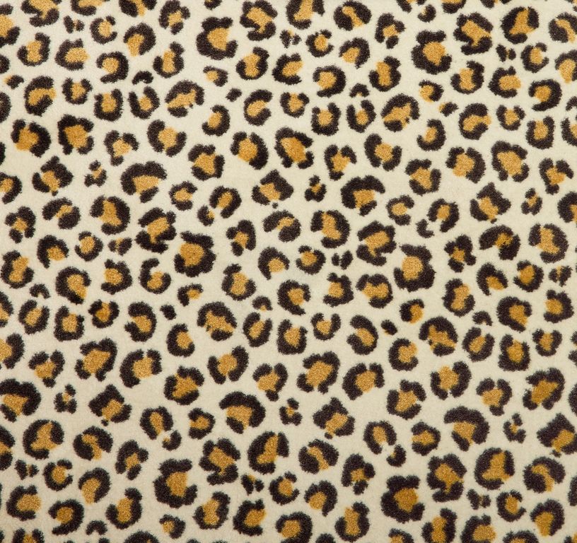 Moquette imprimée LEOPARD, col Beige et Blanc, rouleau 4.00 m