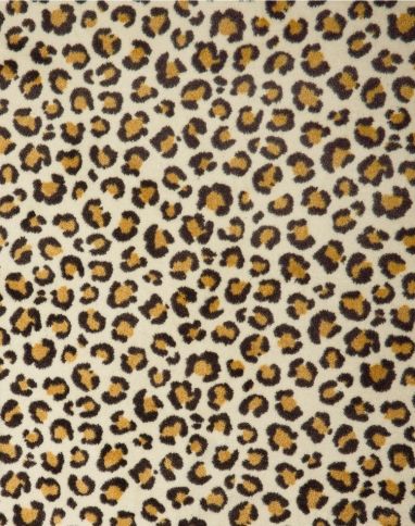 Moquette imprimée Léonie , col Léopard Blanc et beige , rouleau 4.00 m