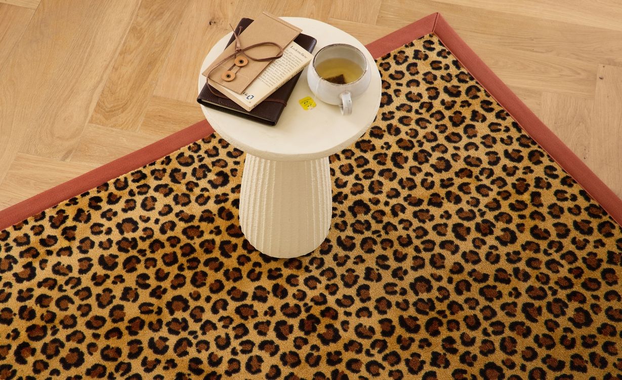 Moquette imprimée Léopard, col Beige et Marron, rouleau 4.00 m