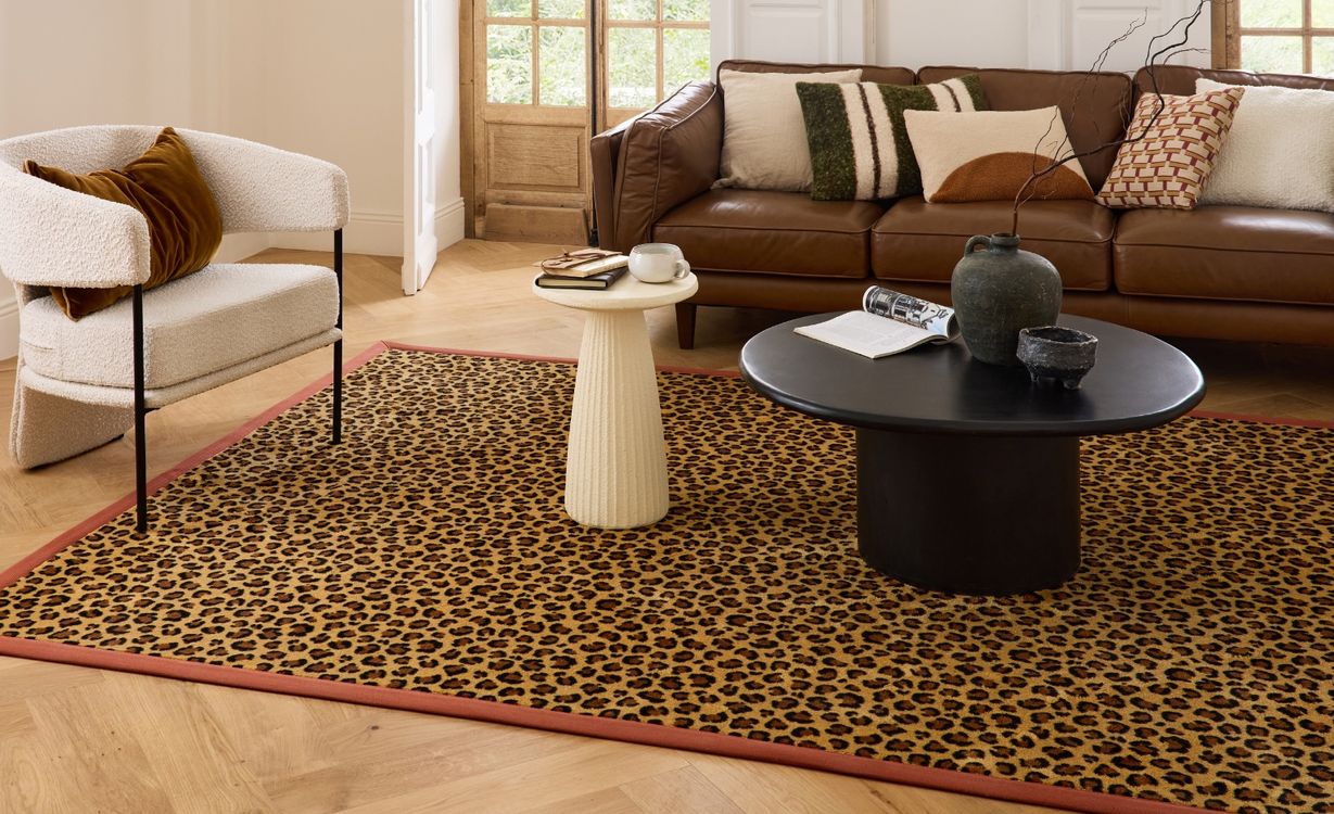 Moquette imprimée Léopard, col Beige et Marron, rouleau 4.00 m