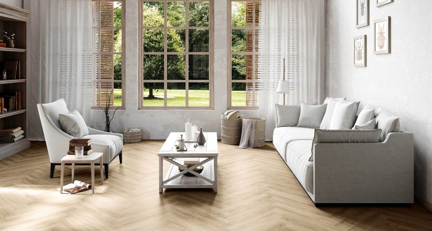 Sol vinyle INVICTUS BATON ROMPU , Bois chêne clair, lame 14.50 x 74.30 cm