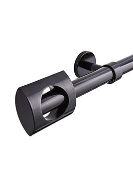 Support ZEN 12,5cm, diam 28 mm, noir brillant
