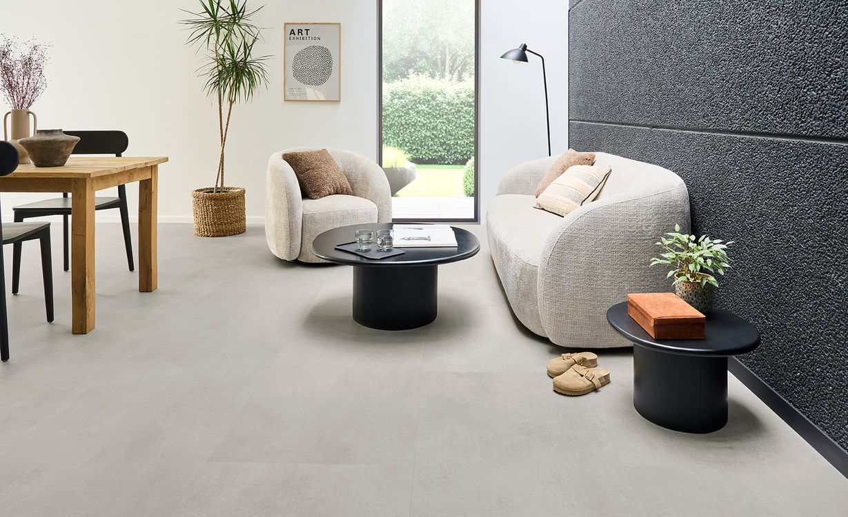 Sol vinyle CALDERA Lamett, Béton Béton, dalle 61.50 x 123.00 cm