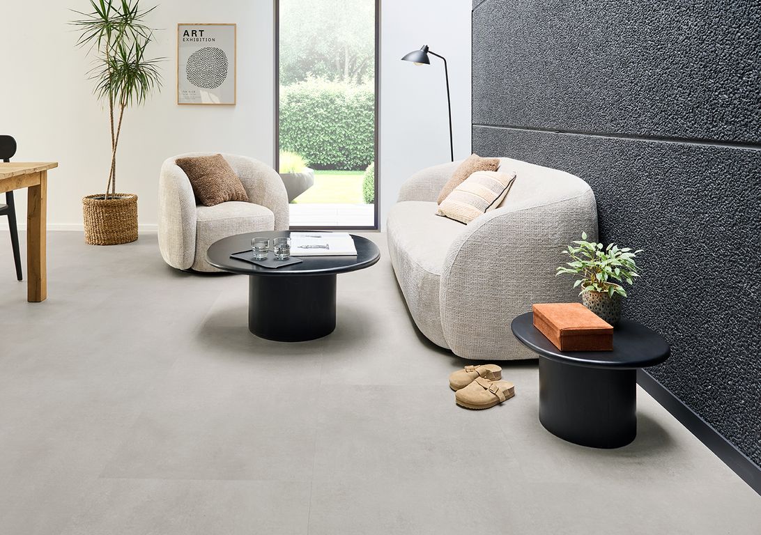 Sol vinyle CALDERA Lamett, Béton Béton, dalle 61.50 x 123.00 cm