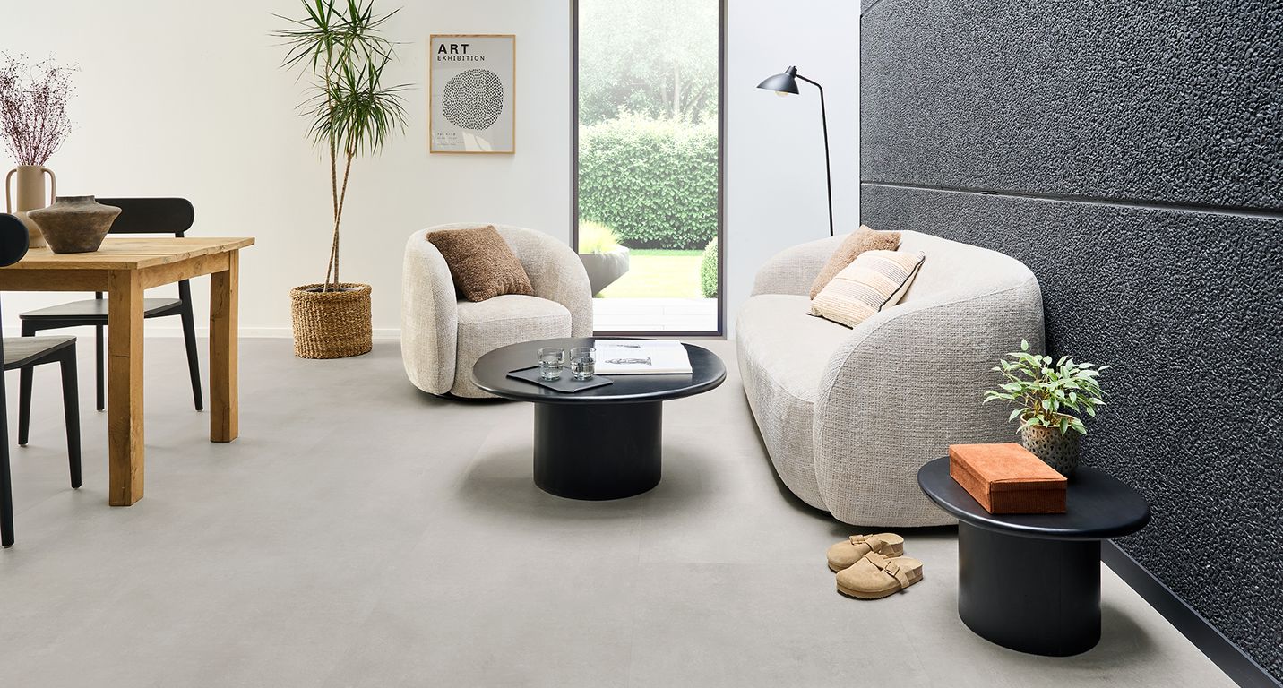 Sol vinyle CALDERA Lamett, Béton Béton, dalle 61.50 x 123.00 cm