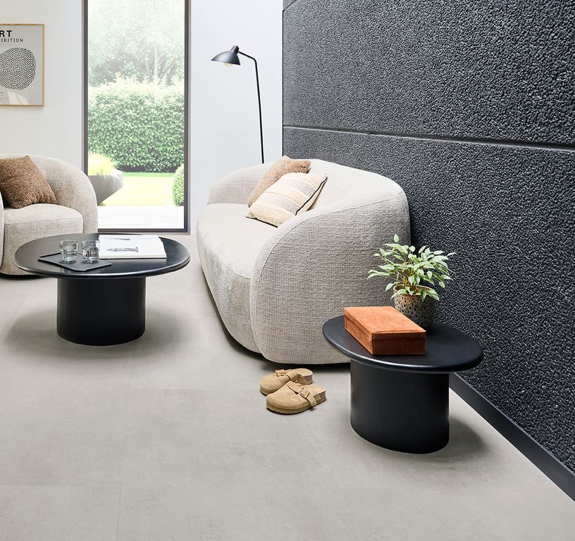 Sol vinyle CALDERA Lamett, Béton Béton, dalle 61.50 x 123.00 cm