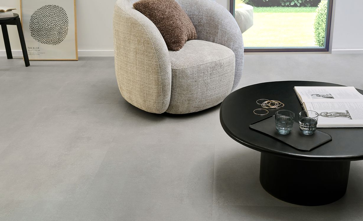 Sol vinyle CALDERA Lamett, Béton Béton, dalle 61.50 x 123.00 cm