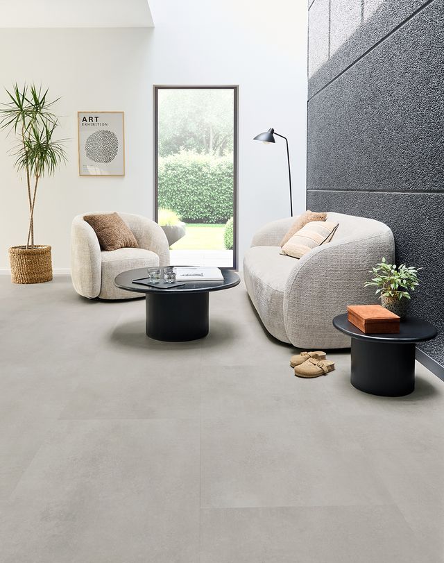 Sol vinyle CALDERA Lamett, Béton Béton, dalle 61.50 x 123.00 cm