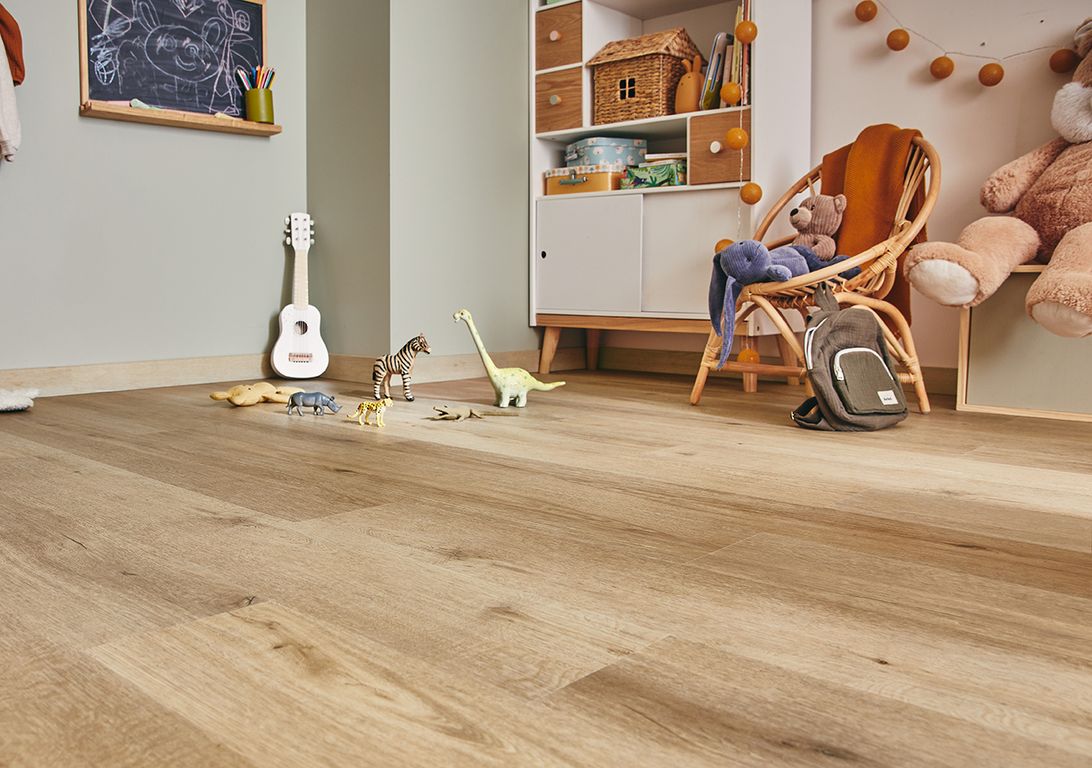 Sol vinyle TOLEDO , Bois chêne naturel, lame 18.00 x 122.00 cm