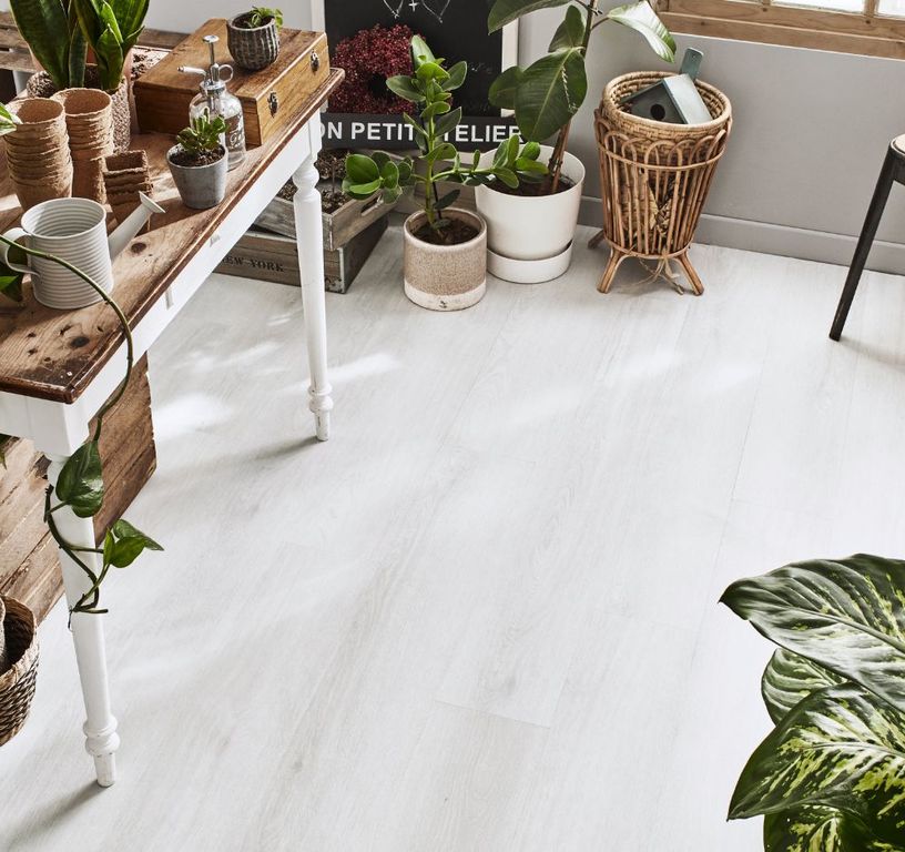 Sol vinyle EASYTREND SUPERMATT LAME Easytrend, Bois chêne blanc, lame 18.00 x 122.00 cm