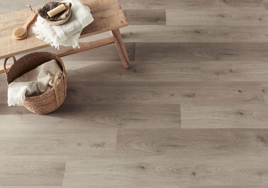 Sol vinyle EASYTREND SUPERMATT LAME Easytrend, Bois chêne gris, lame 18.00 x 122.00 cm