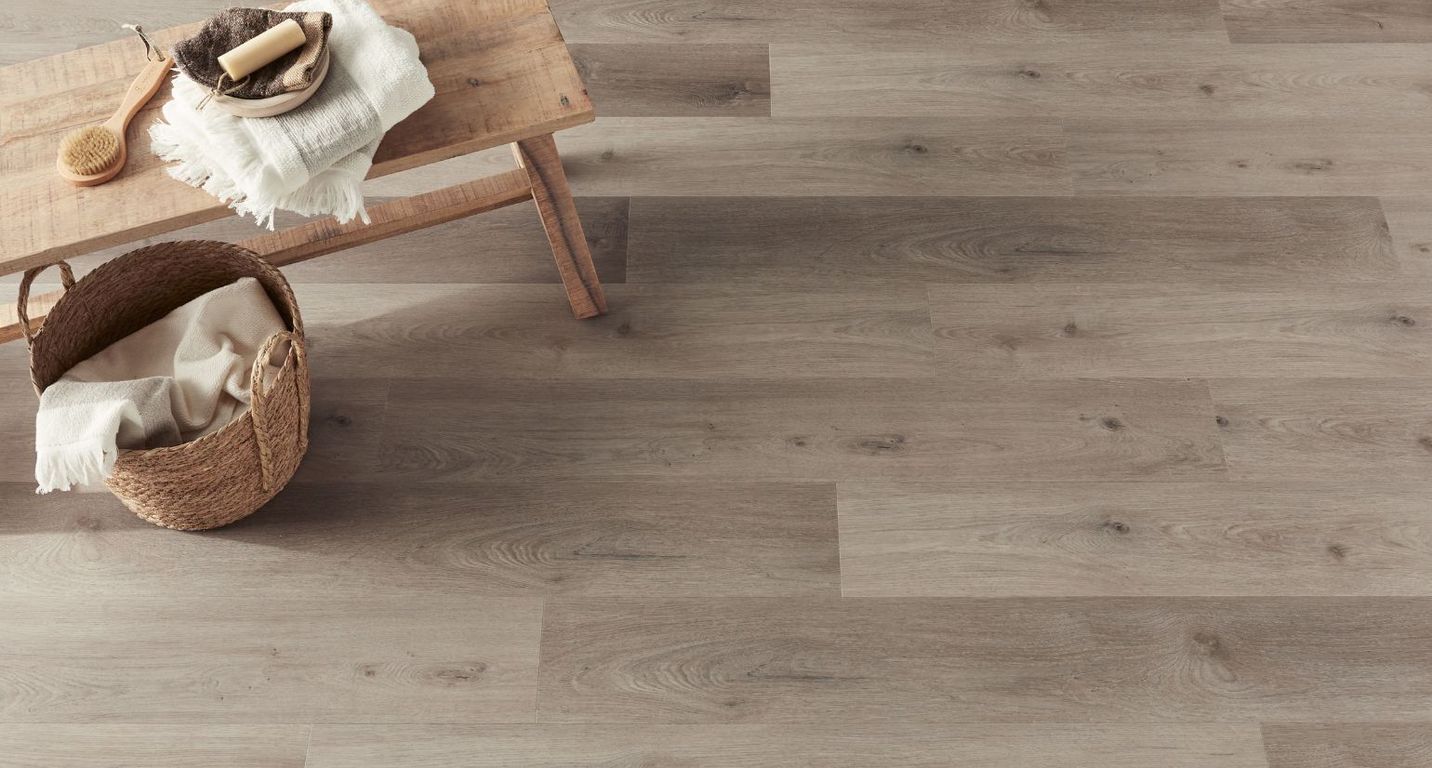 Sol vinyle EASYTREND SUPERMATT LAME Easytrend, Bois chêne gris, lame 18.00 x 122.00 cm