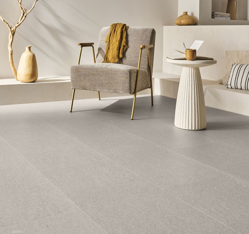 Sol vinyle EASYTREND SUPERMATT DALLE , Pierre beige minéral, dalle 40.60 x 81.20 cm