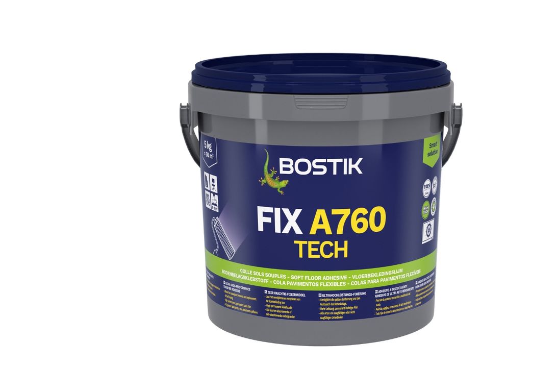 Colle Bostik FIX A760 TECH, pour sols Moquette, repositionnable pour pvc, dalles, moquettes, 5.00 kg
