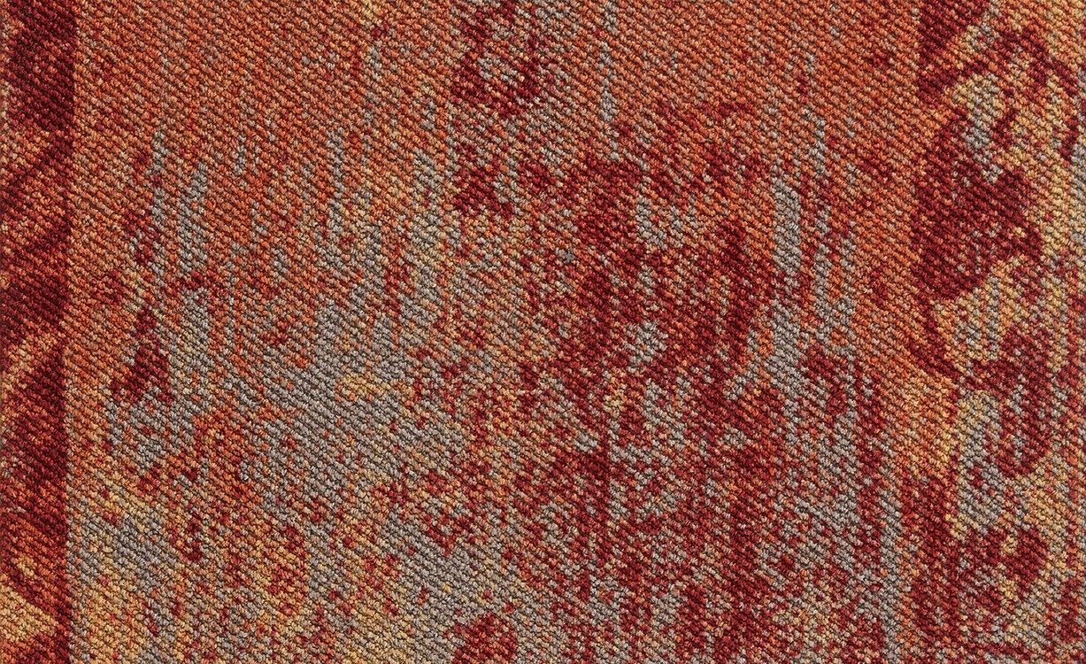 Dalle moquette VINTAGE PATCHWORK, col orange, dim 50.00 x 50.00 cm