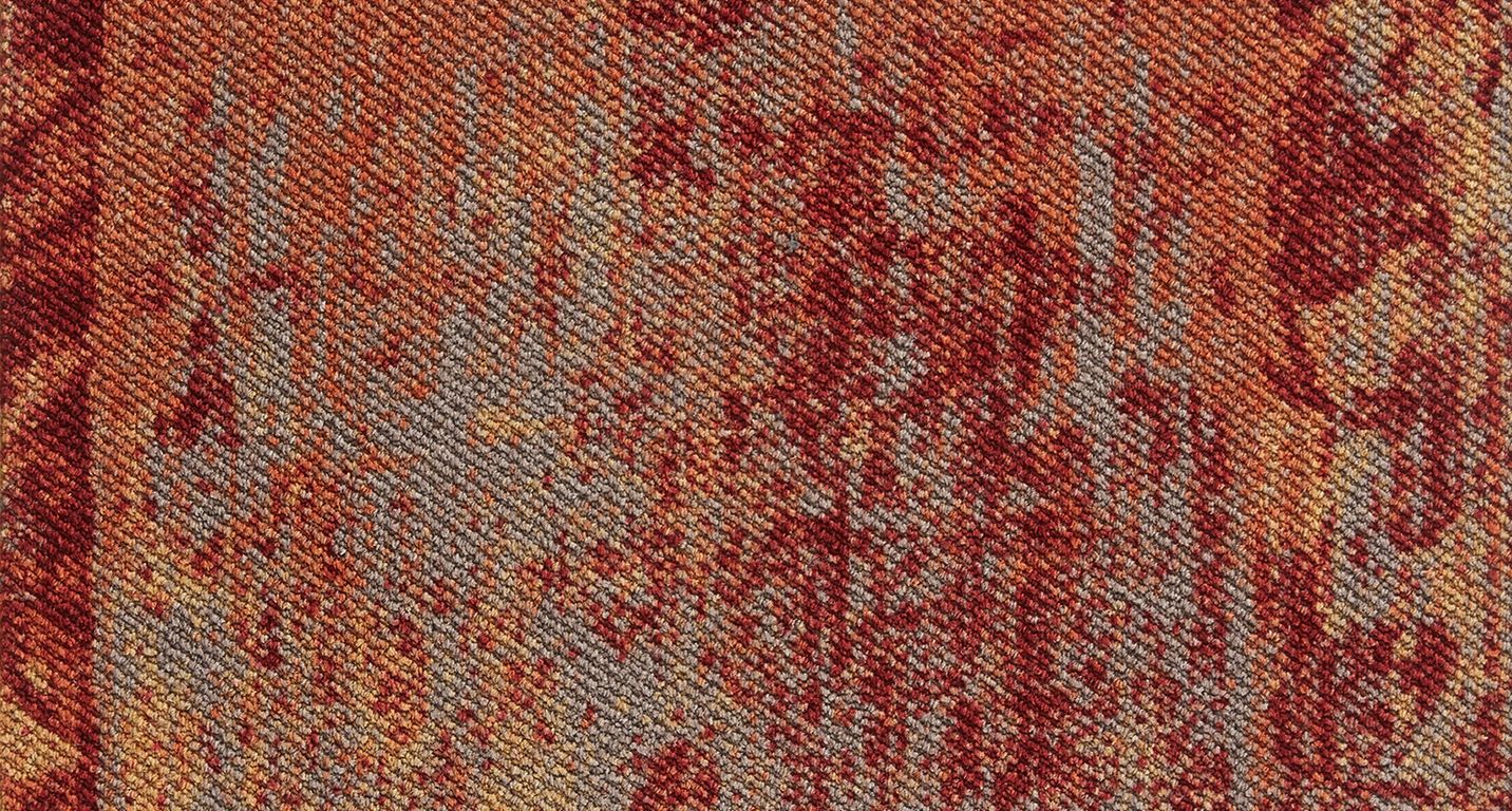 Dalle moquette VINTAGE PATCHWORK, col orange, dim 50.00 x 50.00 cm
