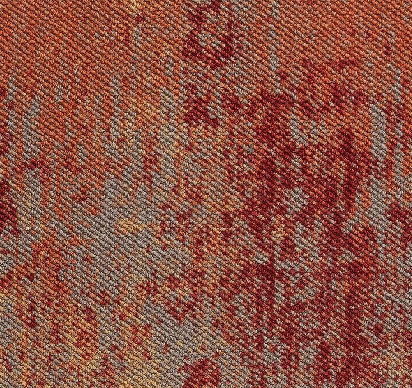 Dalle moquette VINTAGE PATCHWORK, col orange, dim 50.00 x 50.00 cm