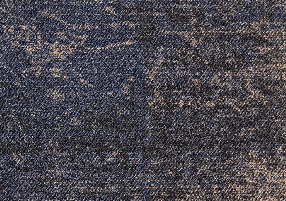 Dalle moquette VINTAGE PATCHWORK, col bleu, dim 50.00 x 50.00 cm