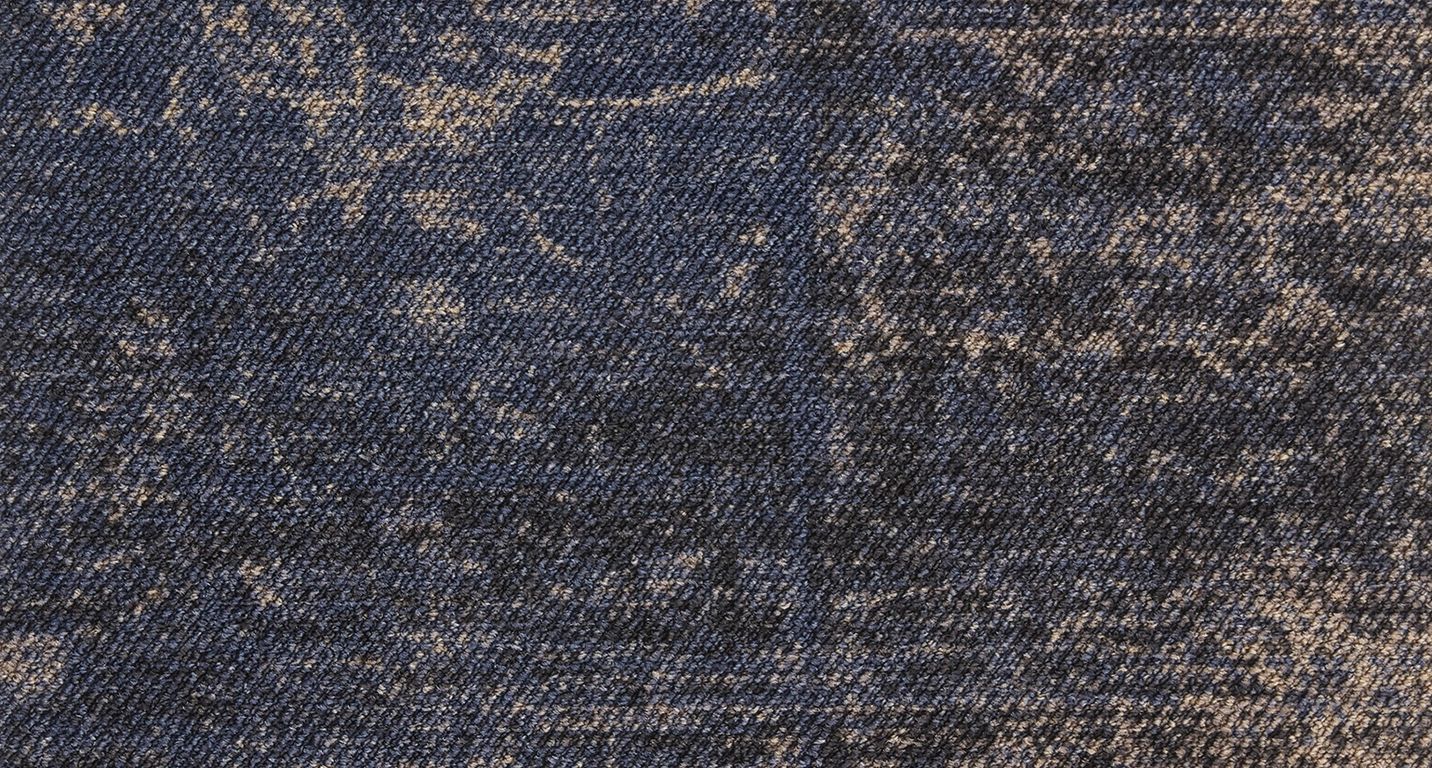 Dalle moquette VINTAGE PATCHWORK, col bleu, dim 50.00 x 50.00 cm