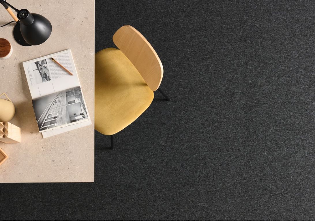 Dalle moquette ALABAMA, col gris anthracite, dim 50.00 x 50.00 cm