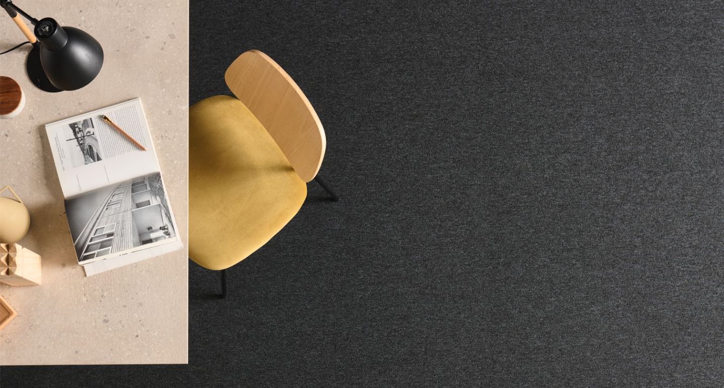 Dalle moquette ALABAMA, col gris anthracite, dim 50.00 x 50.00 cm