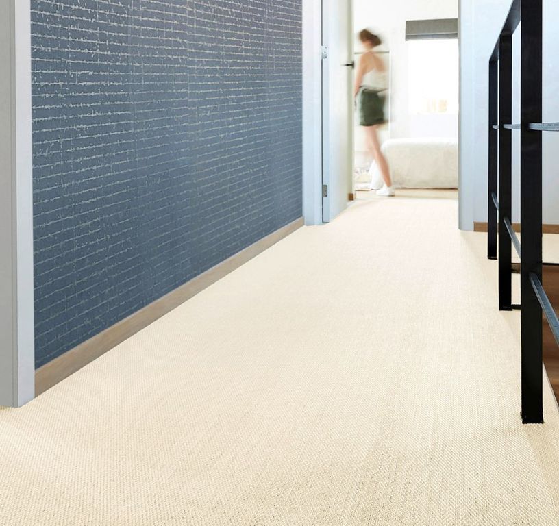 Sol vinyle rouleau NATURELOOK , Textile fibre tissée, crème, rouleau 2.00 m