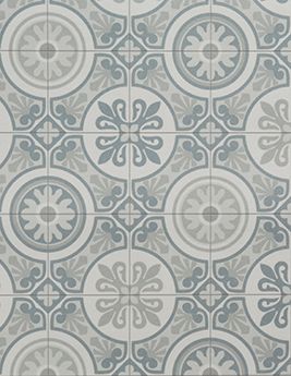 Sol vinyle rouleau SUMMERTEX2 , Carreaux ciment bleu pastel, rouleau 4.00 m