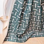 Voilage sur-mesure à partir du voilage DEHLI, motif jacquard, Graphique, Bleu