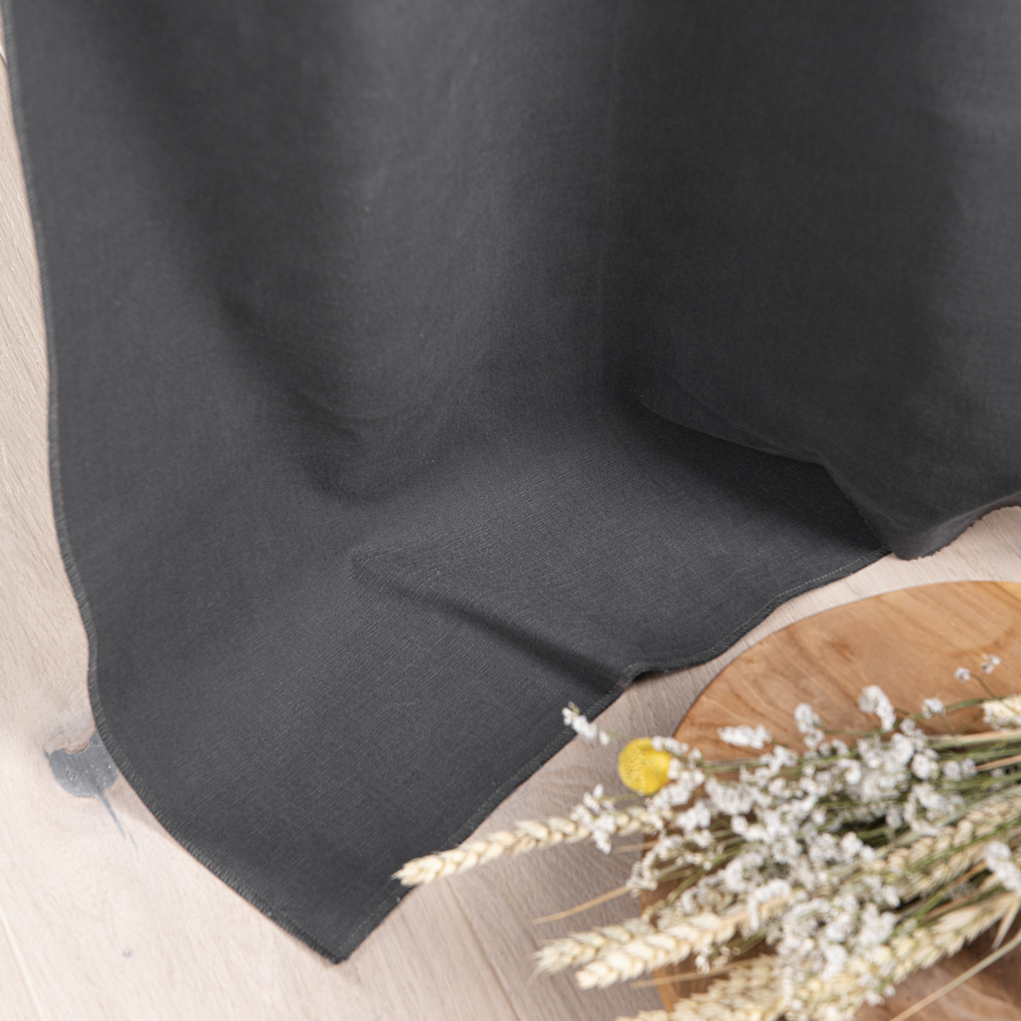 Panneau japonais sur-mesure à partir du tissu BALI Tamisant, toile coton, Uni/faux uni, Gris anthracite