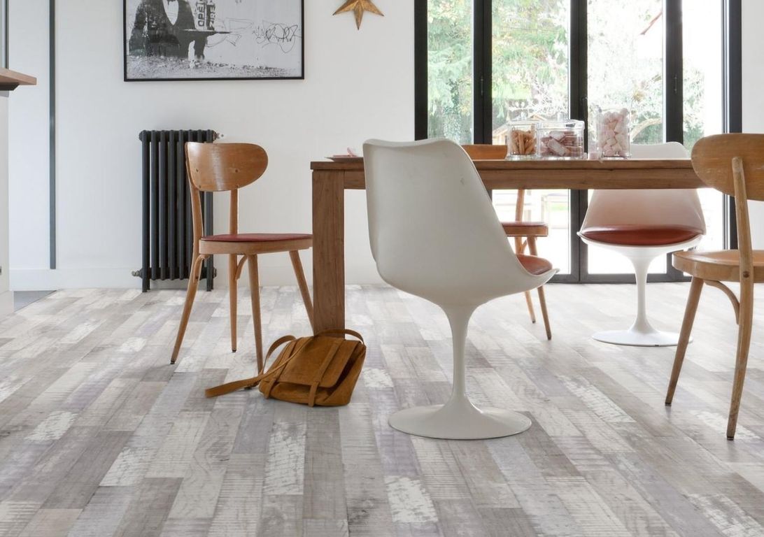 Sol vinyle rouleau BOOSTER Gerflor, Bois gris perle, rouleau 4.00 m
