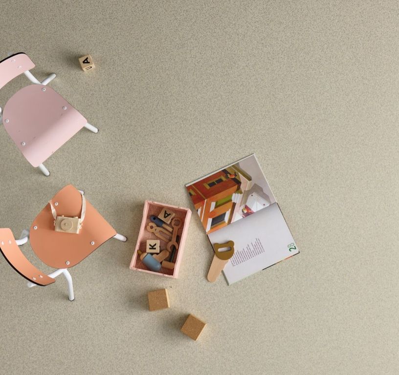 Sol vinyle rouleau PROJECT Tarkett, Motif moucheté blanc, rouleau 4.00 m