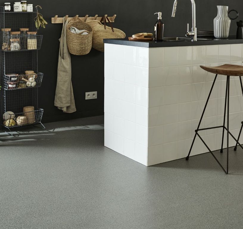 Sol vinyle rouleau PROJECT Tarkett, Motif moucheté gris, rouleau 4.00 m