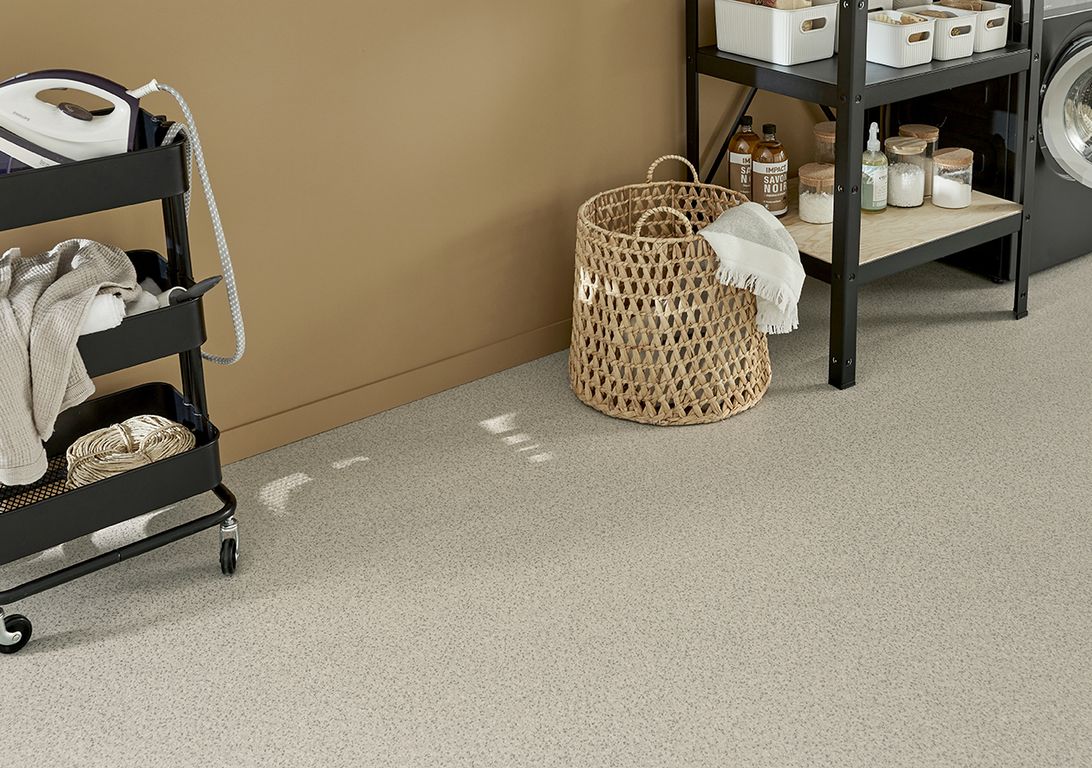 Sol vinyle rouleau PROJECT Tarkett, Uni/faux uni moucheté pailleté gris, rouleau 4.00 m