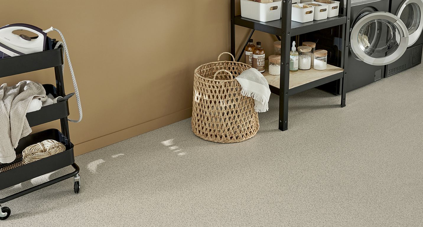 Sol vinyle rouleau PROJECT Tarkett, Uni/faux uni moucheté pailleté gris, rouleau 4.00 m