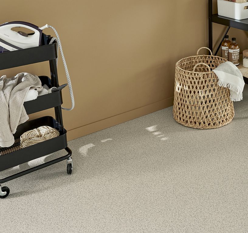 Sol vinyle rouleau PROJECT Tarkett, Uni/faux uni moucheté pailleté gris, rouleau 4.00 m