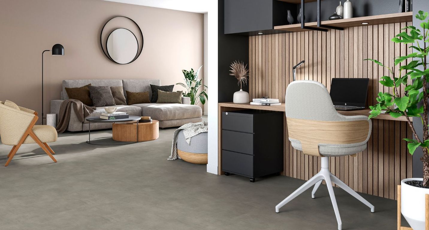 Sol vinyle rouleau PROJECT Tarkett, Béton béton moyen, rouleau 4.00 m