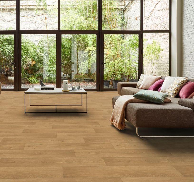 Sol vinyle rouleau PROJECT Tarkett, Bois chêne cognac, rouleau 4.00 m