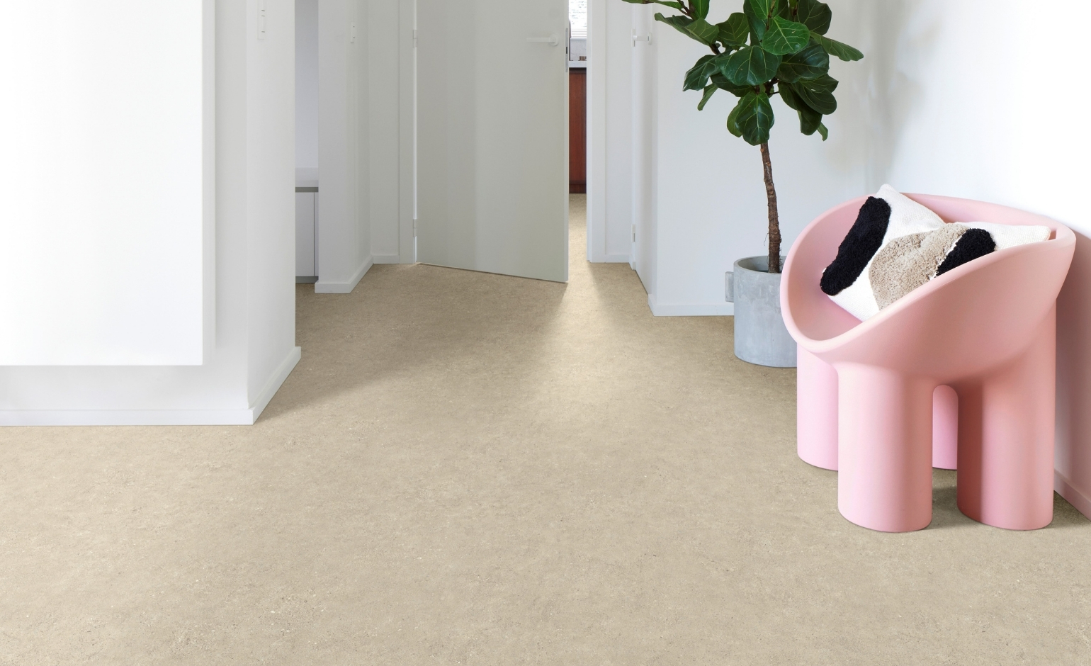 Sol PVC Vinyle OAKLAND Granit Beige - 13,90€/m², 2,5 Mm, Compatible Chauffage Au Sol, Classe AC2