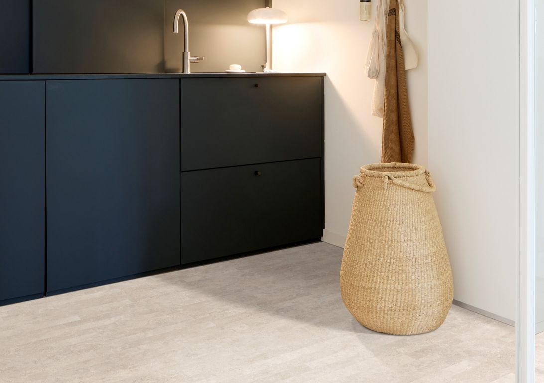 Sol vinyle rouleau BLACKTEX , Carrelage lames travertin, rouleau 4.00 m