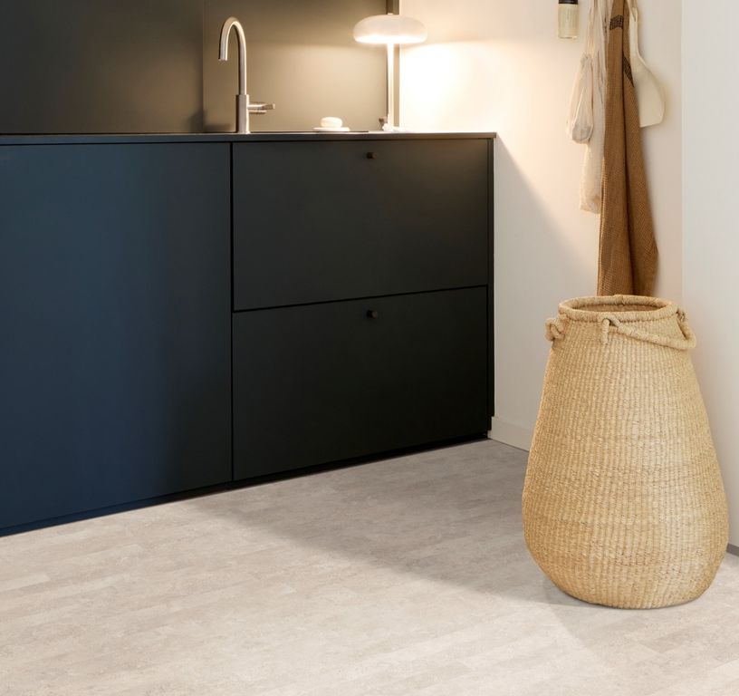 Sol vinyle rouleau BLACKTEX , Carrelage lames travertin, rouleau 4.00 m