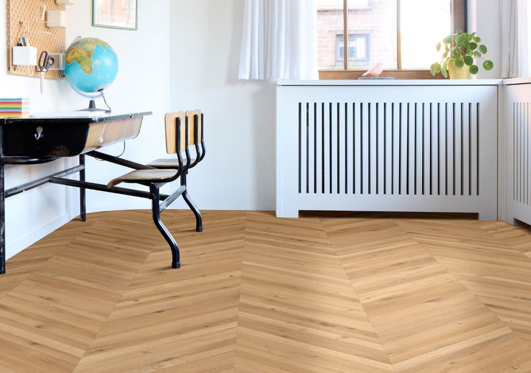 Sol vinyle rouleau BLACKTEX , Bois chevron chêne, rouleau 4.00 m