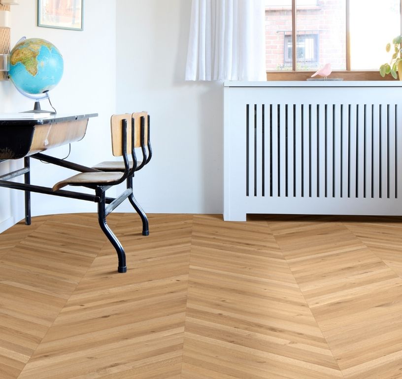 Sol vinyle rouleau BLACKTEX , Bois chevron chêne, rouleau 4.00 m