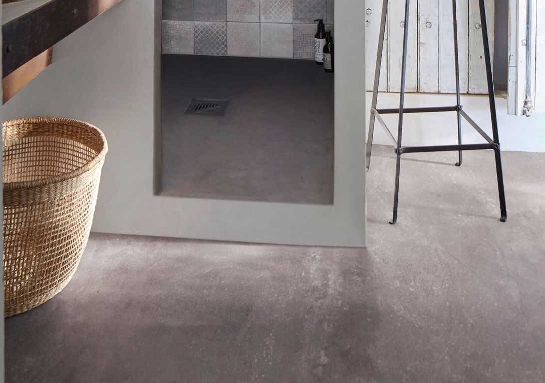 Sol vinyle rouleau BLACKTEX , Béton gris moyen, rouleau 4.00 m