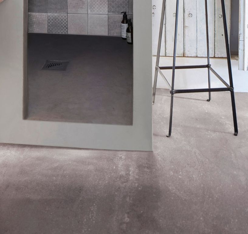 Sol vinyle rouleau BLACKTEX , Béton gris moyen, rouleau 4.00 m