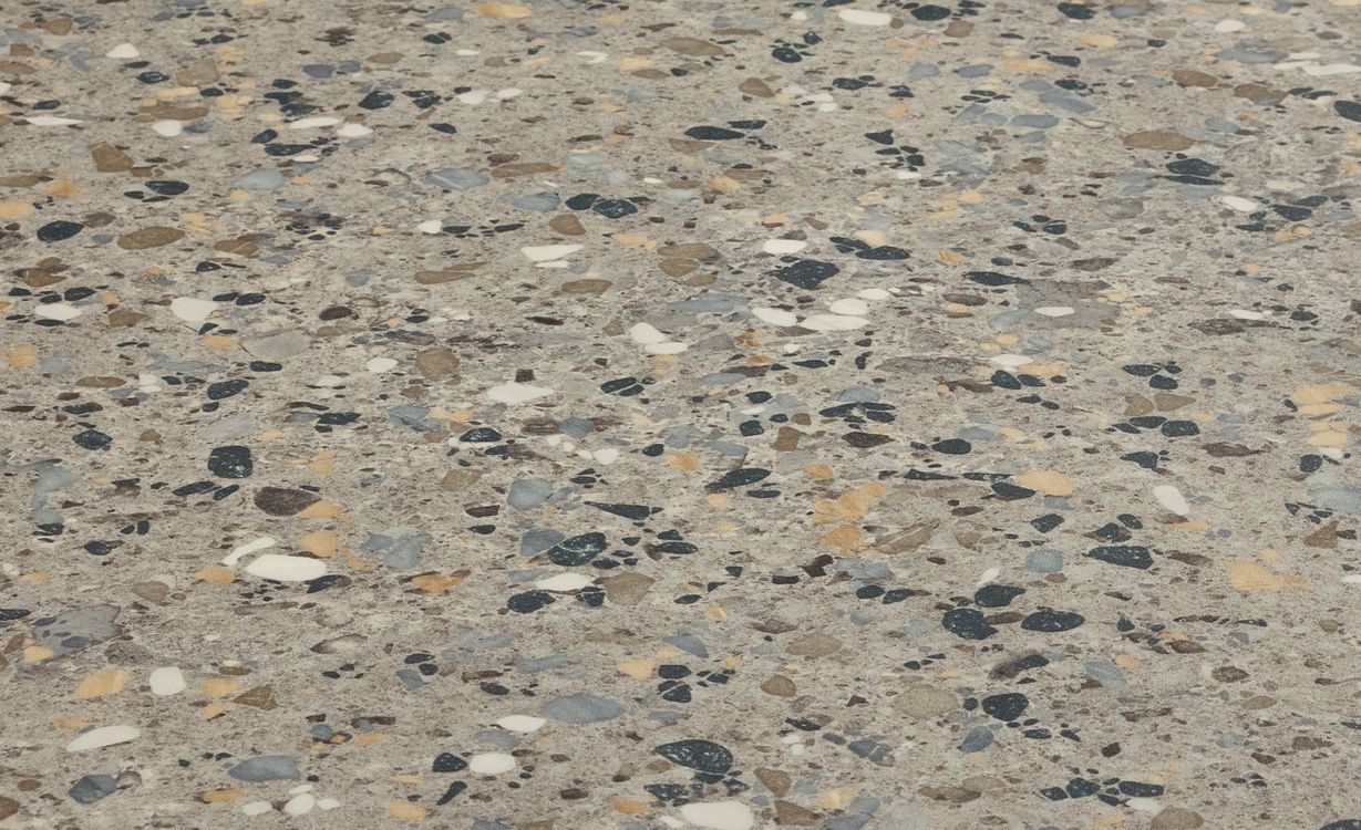 Sol vinyle rouleau BLACKTEX , Motif terrazzo gris, rouleau 4.00 m
