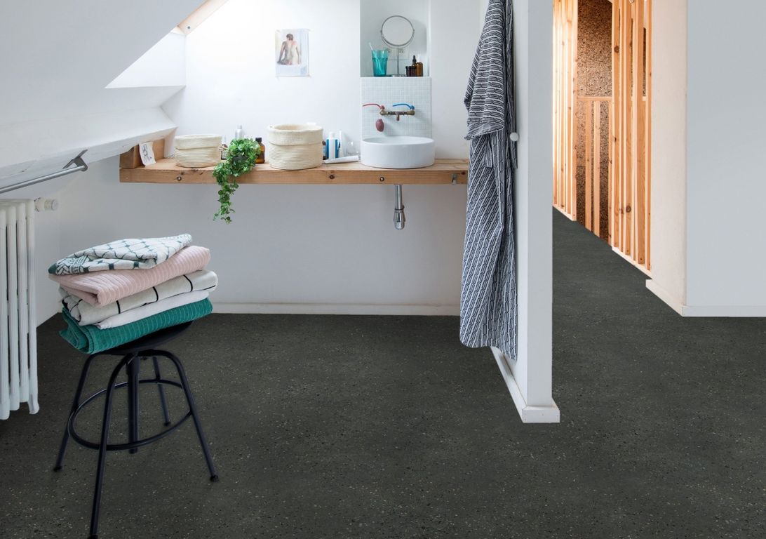 Sol vinyle rouleau BLACKTEX , Béton anthracite, rouleau 4.00 m