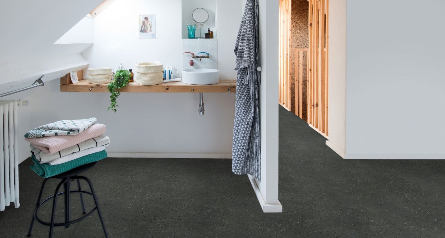 Sol vinyle rouleau BLACKTEX , Béton anthracite, rouleau 4.00 m